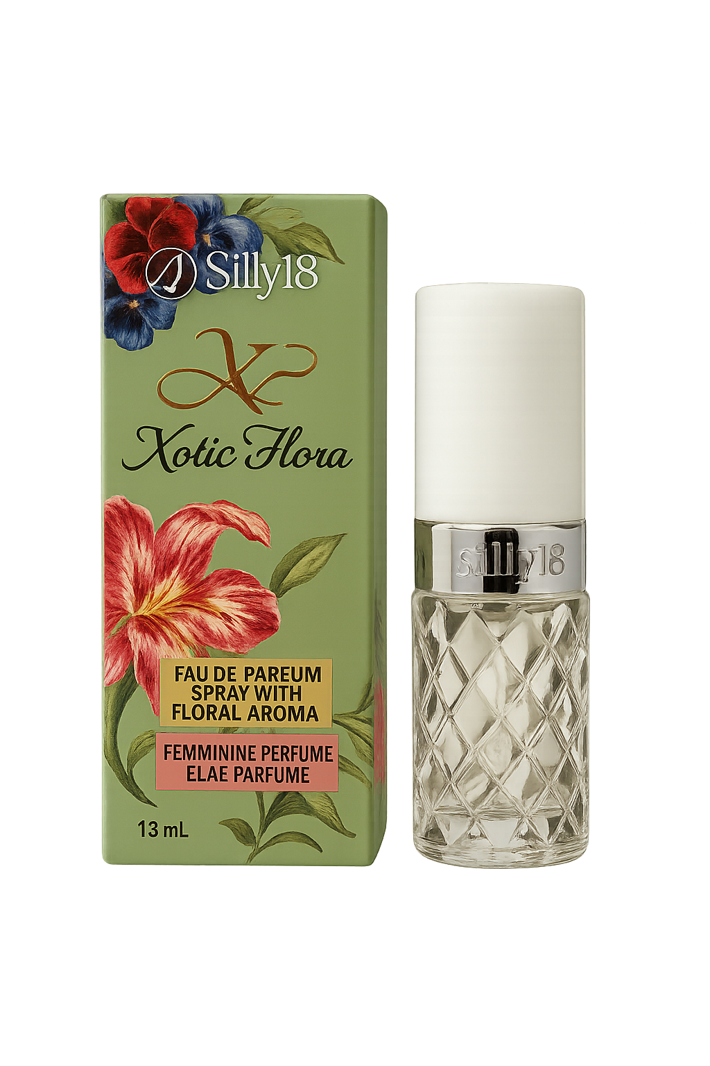 Silly18 Xotic Flora Perfume – Long-Lasting Floral Eau de Parfum Spray – 13mL